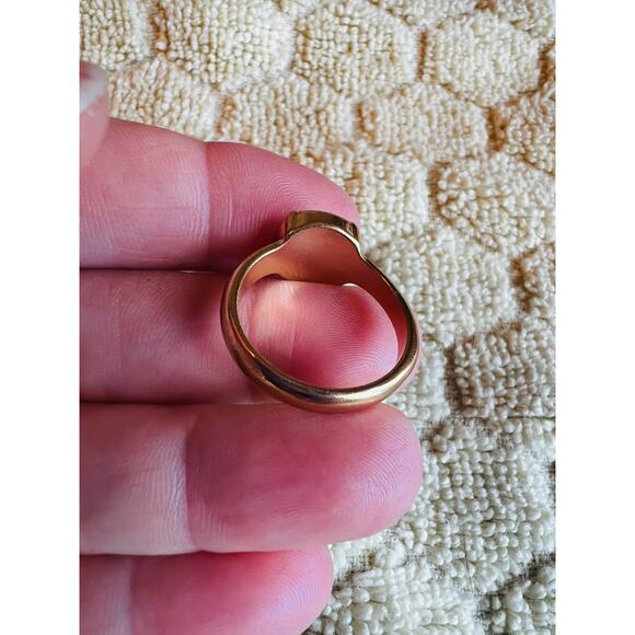Gold × Moon stone Ring SIZE 8 - Picture 3 of 3